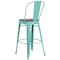 Flash Furniture Mint Green Metal Barstool with Back and Wood Seat, 30" High, PK4 4-ET-3534-30-MINT-WD-GG - alternate 3